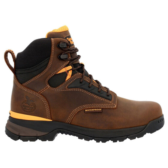 Georgia Boots 6 Inch Waterproof Alloy Toe Work Mens Brown Work Safety Shoes GB0