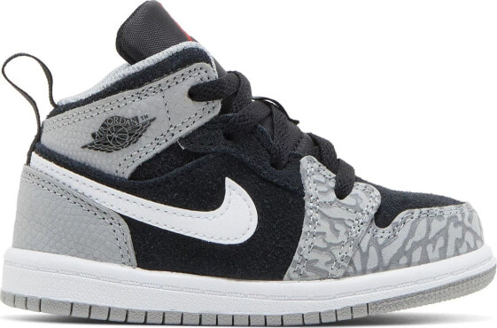 [DM6217-016] Toddlers Air Jordan Retro 1 Mid SE 'Elephant Print' (TD)