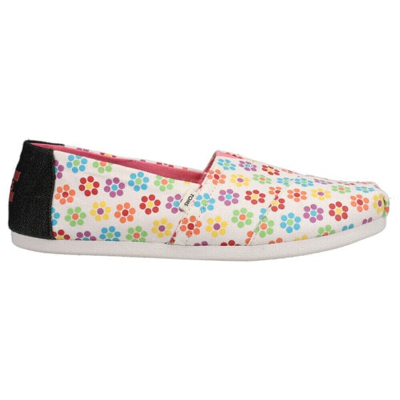 TOMS Alpargata Floral Slip On Womens White Flats Casual 10016450T