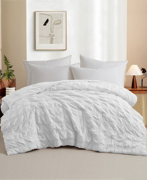 Crinkle Textured Down Alternative Comforter, Full/Queen
