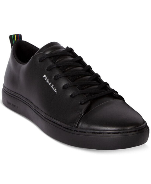 Men's Lee Black Tape Leather Low-Top Sneaker