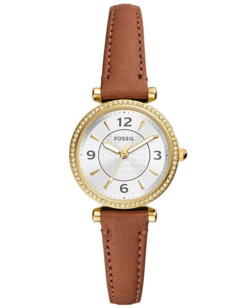 Часы и аксессуары Fossil Женские часы Carlie с коричневым ремешком из натуральной кожи, 28 мм