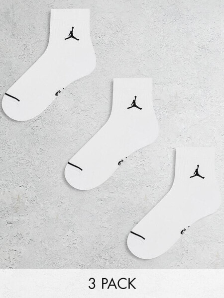 Jordan everyday cushion 3 pack ankle socks in white