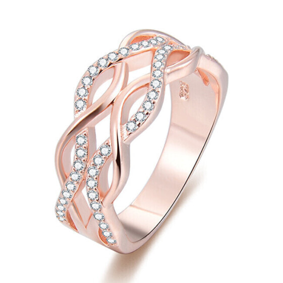 Pink gold plated silver ring with AGG333 zircons
