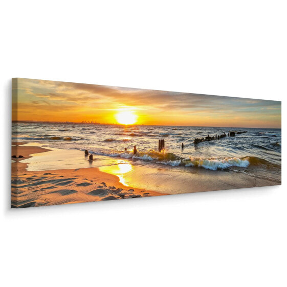 Panoramabild Sonnenuntergang Meer 3D