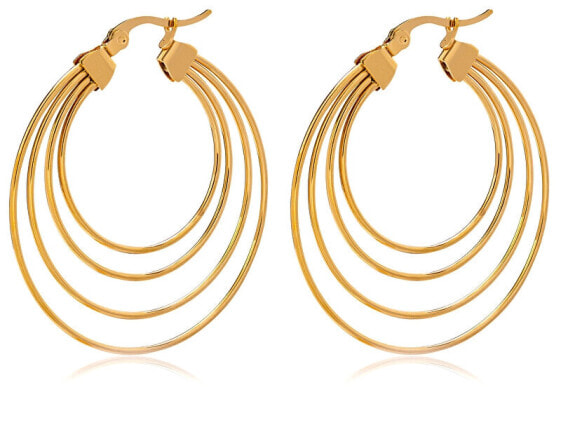 Luxury gold plated earrings circles