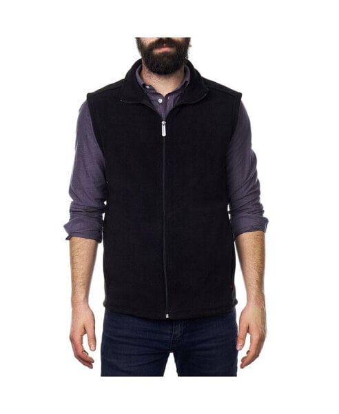 Mens Full Zip Up Fleece Vest Lightweight Warm Sleeveless Jacket