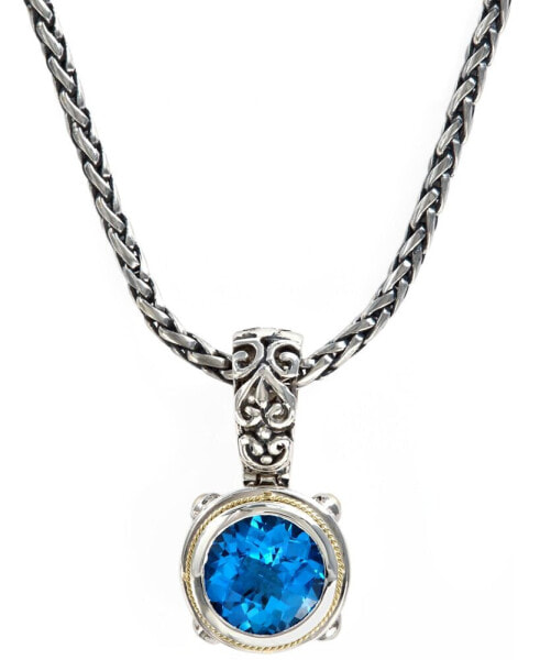 Balissima by EFFY® Blue Topaz Round Pendant (5-3/4 ct. t.w.) in 18k Gold and Sterling Silver