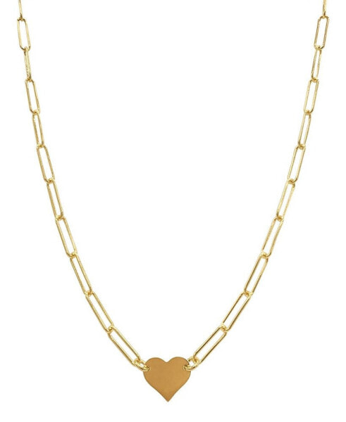 ADORNIA heart Necklace with Paperclip Chain