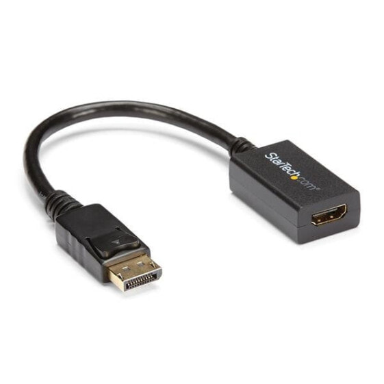 DisplayPort to HDMI Adapter - DP 1.2 to HDMI Video Converter 1080p - DP to HDMI Monitor/TV/Display Cable Adapter Dongle - Passive DP to HDMI Adapter - Latching DP Connector - 0.21 m - DisplayPort - HDMI - Male - Female - Straight