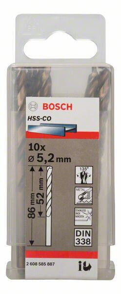 Bosch Metallbohrer HSS-Co, DIN 338 5,2 x 52 x 86 mm