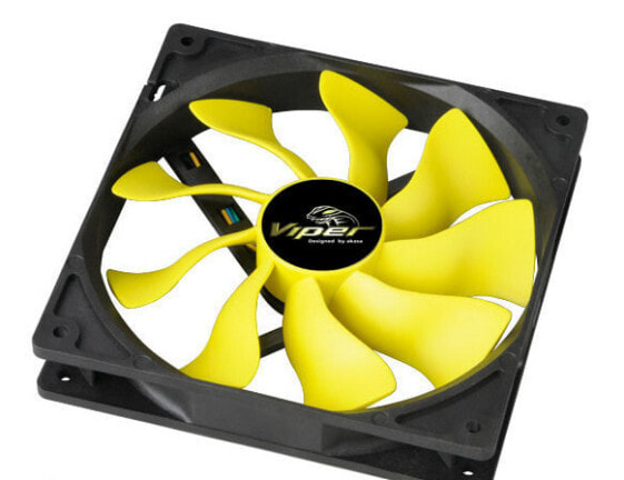 Akasa 14cm Viper Fan - Fan - 14 cm - 26.01 dB - Black - Yellow