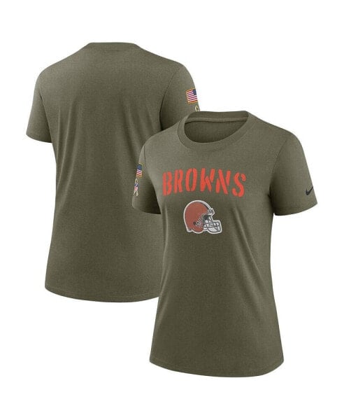Women's Olive Cleveland Browns 2022 Salute To Service Legend T-shirt