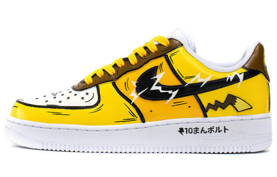 【定制球鞋】 Nike Air Force 1 Low 空军一号 野鹤制造 动漫定制 皮卡丘二次元 宝可梦 立体尾巴 低帮 板鞋 男款 黑黄 / Кроссовки Nike Air Force CW2288-111