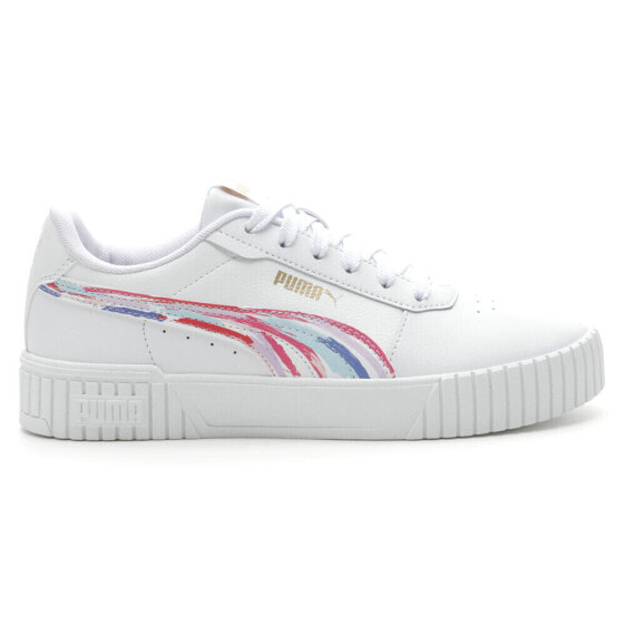 Puma Carina 2.0 Brushed Lace Up Womens White Sneakers Casual Shoes 39171801