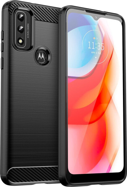 Hurtel Carbon Case elastyczne etui pokrowiec Motorola Moto G Play 2022 czarny