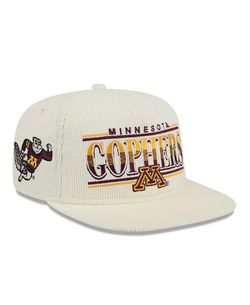 Men's White Minnesota Golden Gophers Throwback Golfer Corduroy Snapback Hat