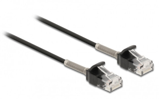 Delock Cable RJ45 plug to RJ45 plug with bend protection Cat.6A 5 m black - 5 m - Cat6a - U/UTP (UTP) - RJ-45 - RJ-45