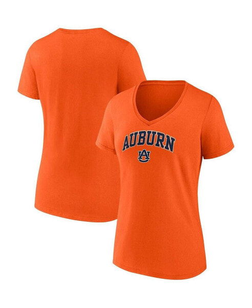 Women's Orange Auburn Tigers Evergreen Campus V-Neck T-shirt