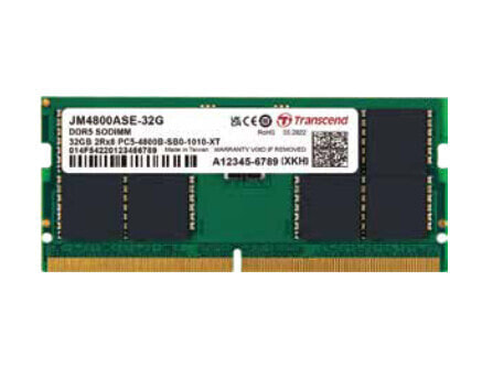 Transcend JetMemory JM4800ASE-32G - 32 GB - 1 x 32 GB - DDR5 - 4800 MHz - 262-pin SO-DIMM