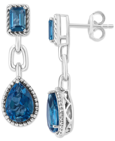 EFFY® London Blue Topaz Double Drop Earring (6-1/4 ct. t.w) in Sterling Silver