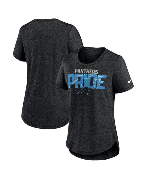 Women's Heather Black Carolina Panthers Local Fashion Tri-Blend T-shirt