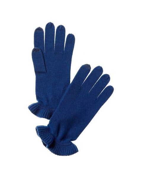 Forte Cashmere Ruffle Cashmere Gloves Women's
