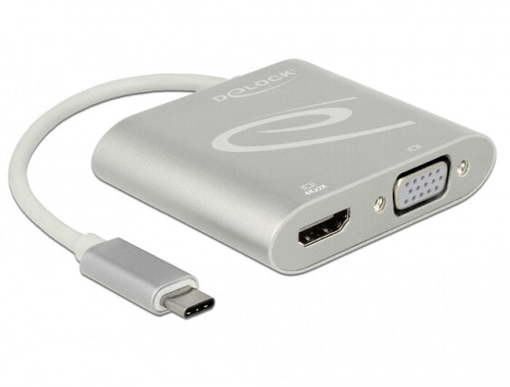 Delock 87705 - 0.15 m - USB Type-C - HDMI + VGA (D-Sub) - Male - Female - 3840 x 2160 pixels