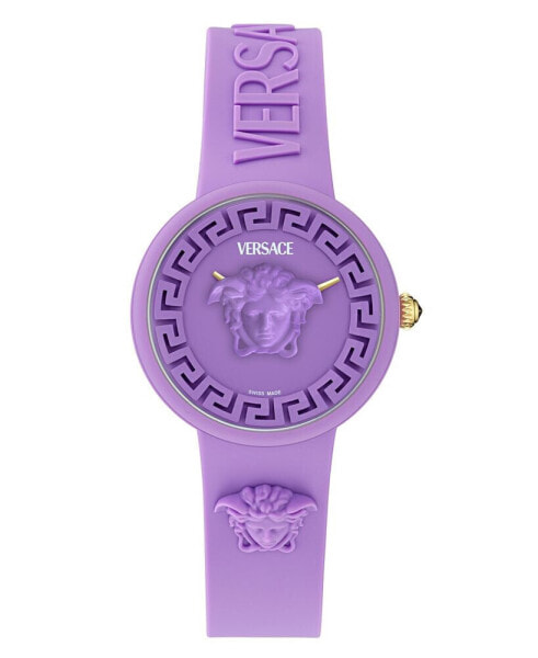 Women's Swiss Purple Silicone Strap Watch 38mm