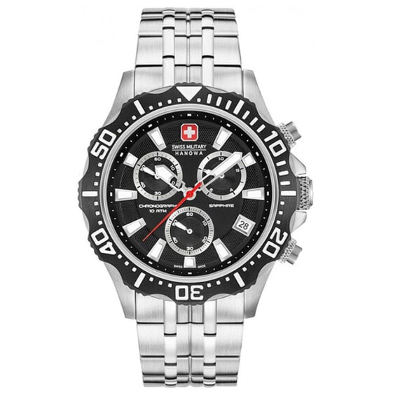 Мужские часы Swiss Military Hanowa SM06-5305.04.007 Чёрный Серебристый