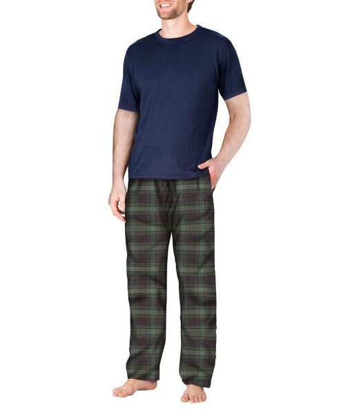 Men's Short Sleeve Flannel Pajama Set