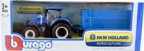 Bburago Skala Bburago: 1:32 Zestaw ekonomiczny B18-44060 ciągnika rolniczego i przyczepy New Holland T7000 (różne)