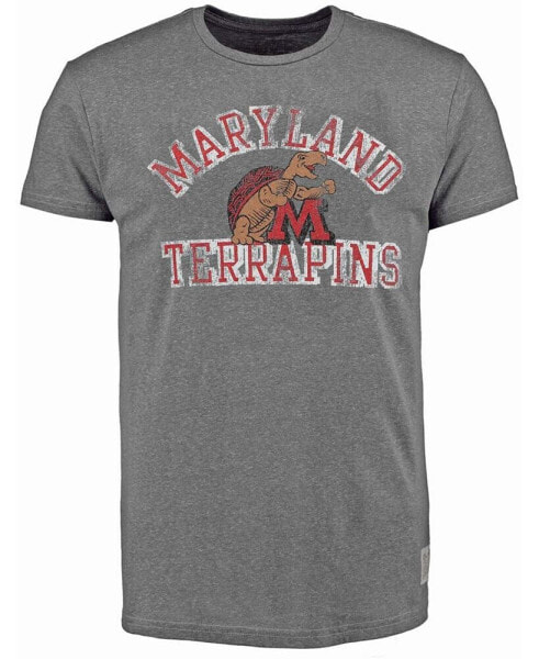 Men's Heathered Gray Maryland Terrapins Vintage-Like Tri-Blend T-shirt