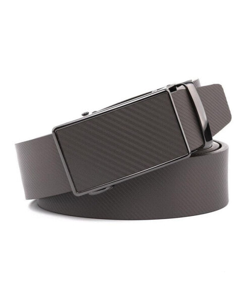 Men's Sliding Buckle Adjustable Leather Ratchet Belt