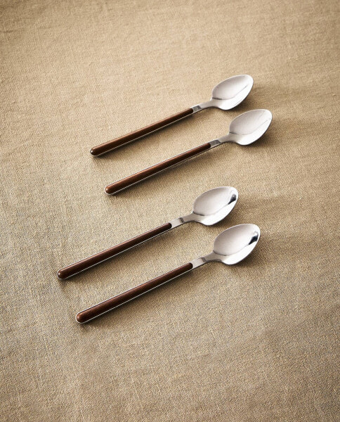 Set of dessert spoons with round handle detail