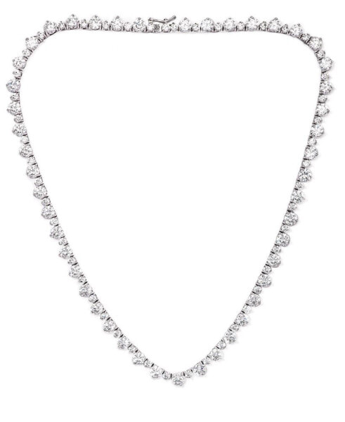 Macy's cubic Zirconia Round Graduated 18" Necklace in Silver Plate