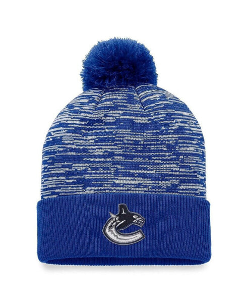 Men's Blue Vancouver Canucks Defender Cuffed Knit Hat with Pom
