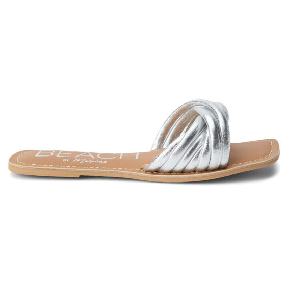 BEACH by Matisse Gale Metallic Slide Womens Silver Casual Sandals GALE-042