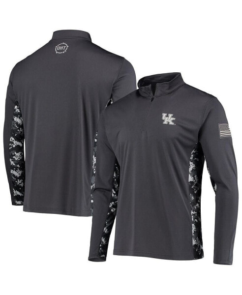 Men's Charcoal Kentucky Wildcats OHT Military-Inspired Appreciation Digi Camo Quarter-Zip Jacket