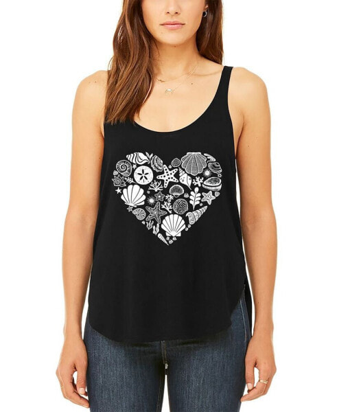 Women's Premium Word Art Seashell Flowy Tank Top