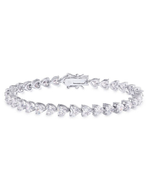 Браслет Macy's Heart Link Zirconia Silver.