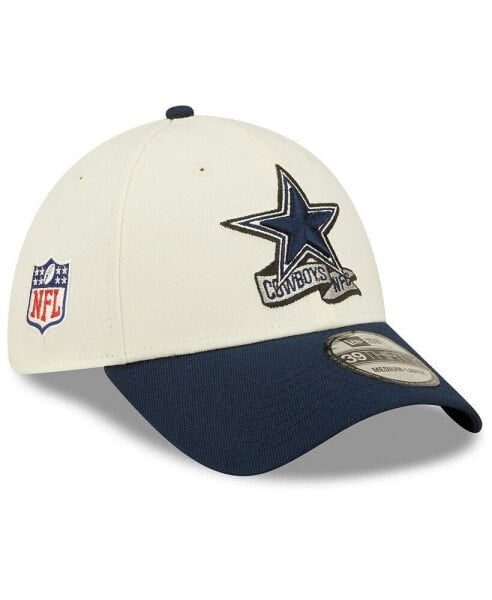 Men's Cream, Navy Dallas Cowboys 2022 Sideline 39THIRTY 2-Tone Flex Hat