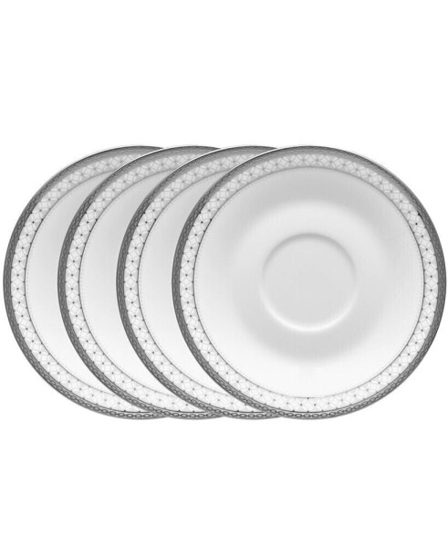 Rochester Platinum Set of 4 Saucers, Service For 4
