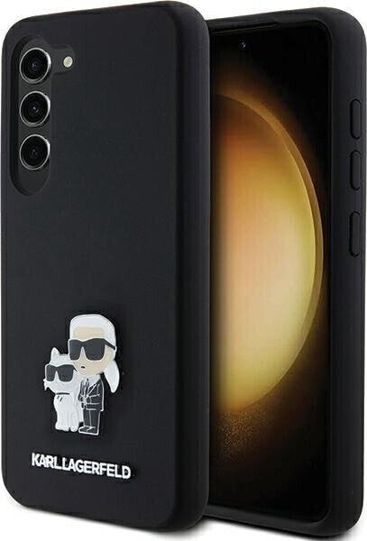 Karl Lagerfeld Etui Karl Lagerfeld KLHCS23SSMHKCNPK Samsung Galaxy S23 hardcase Silicone Karl&Choupette Metal Pin czarny/black