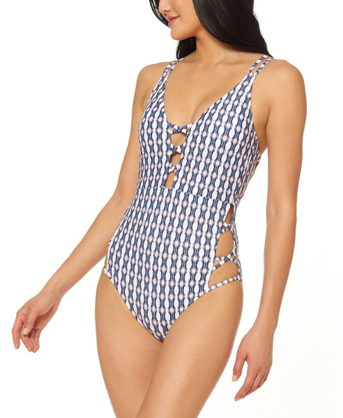 Jessica Simpson 261931 Women Venice Beach Strappy One-Piece Swimsuit Size Large