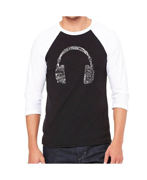 Language Headphones Men's Raglan Word Art T-shirt