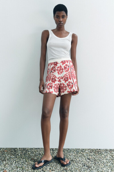 ZW COLLECTION EMBROIDERED BERMUDA SHORTS