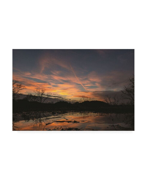 Kurt Shaffer Photographs November Sunset Reflection Canvas Art - 36.5" x 48"