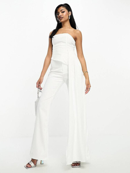 Missyempire tailored trouser co-ord in white