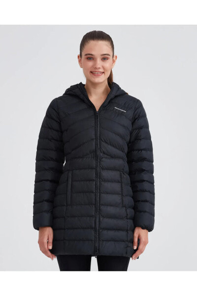 Куртка утепленная с капюшоном Skechers W Essential Maxi Length Kadın Siyah Mont S212005-001